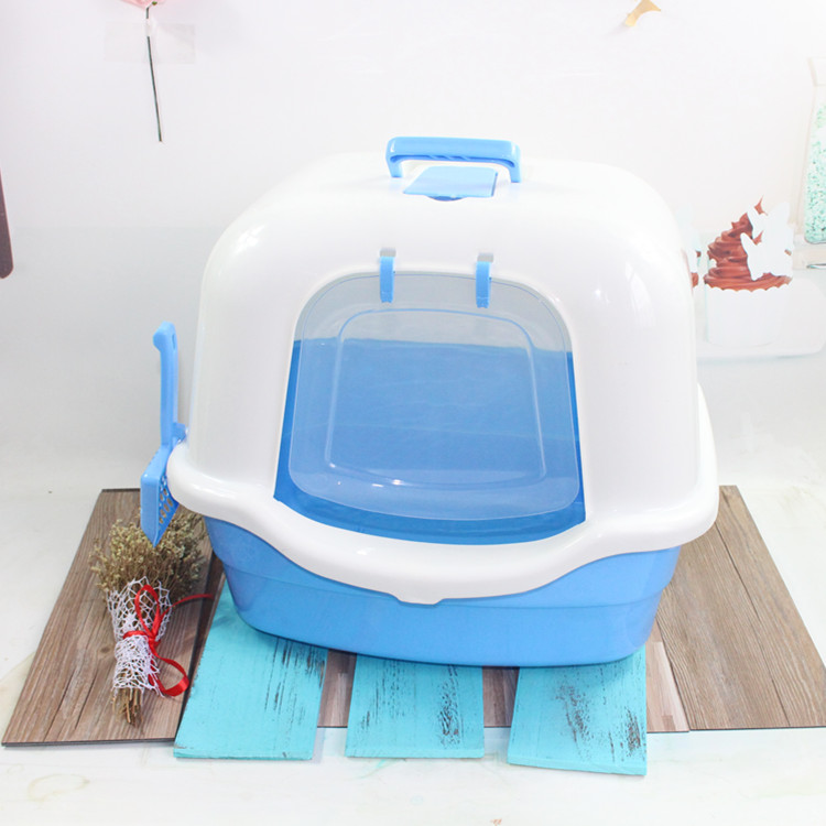 Large closed cat litter box